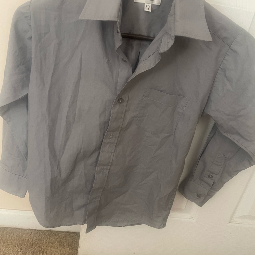 Boys Gray Dress Shirt